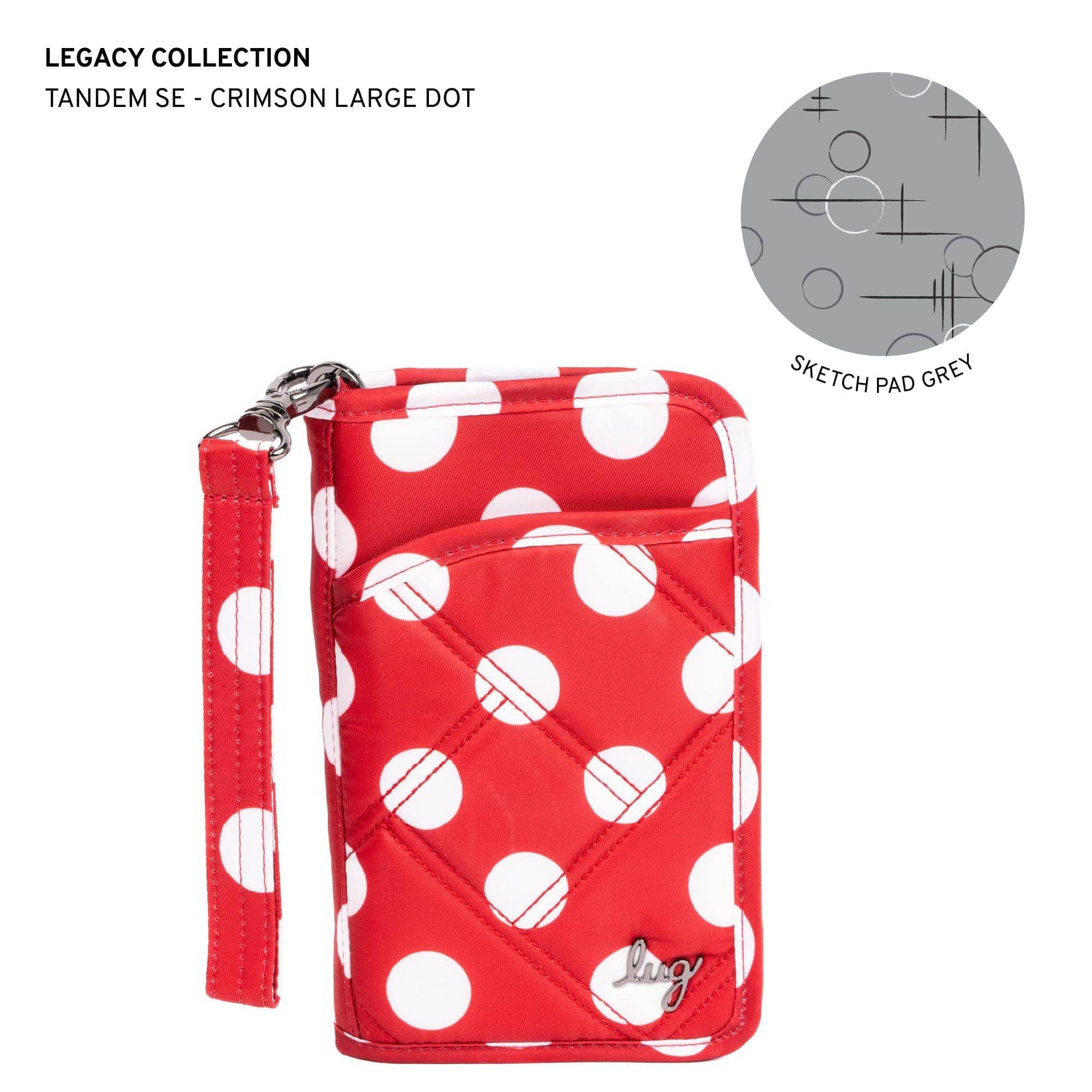 Legacy Collection Tandem SE RFID Wallet - CRIMSON LARGE DOT - 24246_LegacyTandemSE_CrimsonLGDot_Angle_01